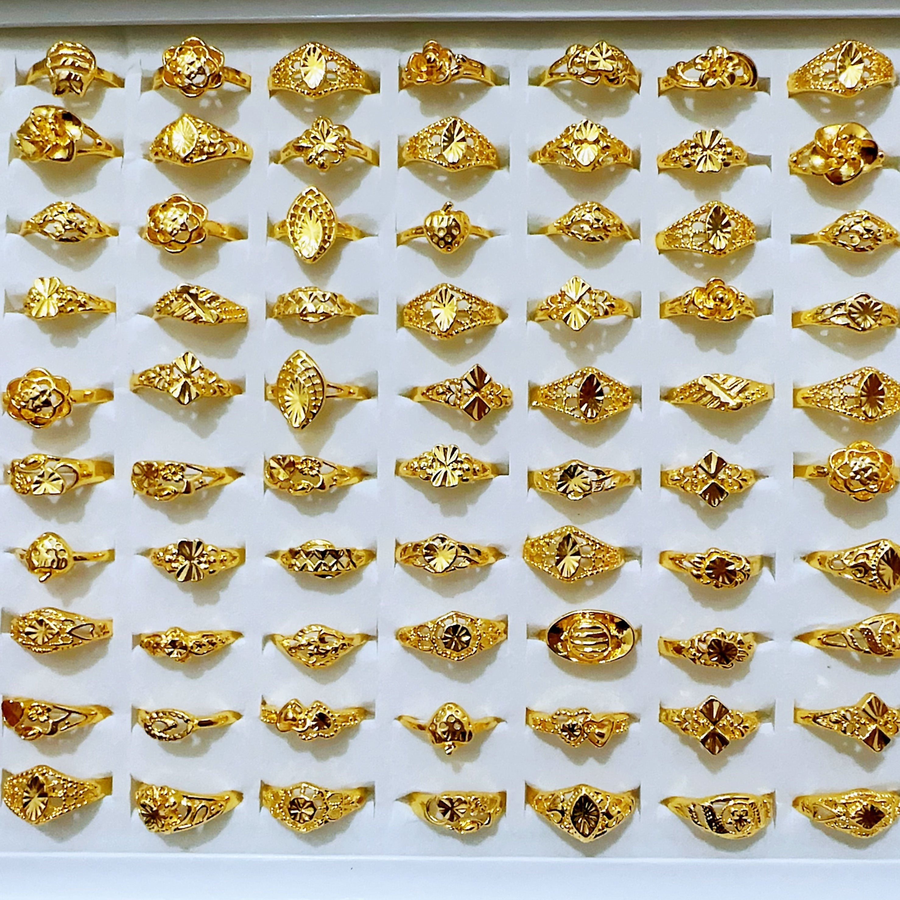 20pcs Electroplated Golden Multi-piece Set Women's Small Jewelry Fashion Ring Party Birthday Event Jewelry